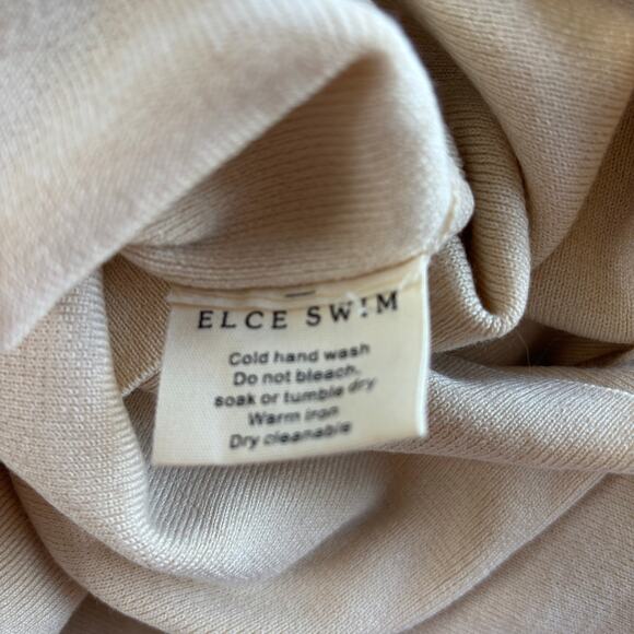 Elce Swim Inka Single Button Short Sleeve V-Neck Knit Shirt Top Milk XS/S NWT - Picture 6 of 6